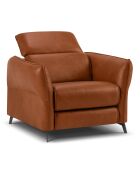 Fauteuil en Cuir Véritable Hubble marron - 100x96x76 cm