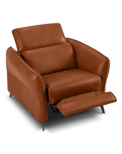 Fauteuil en Cuir Véritable Hubble marron - 100x96x76 cm