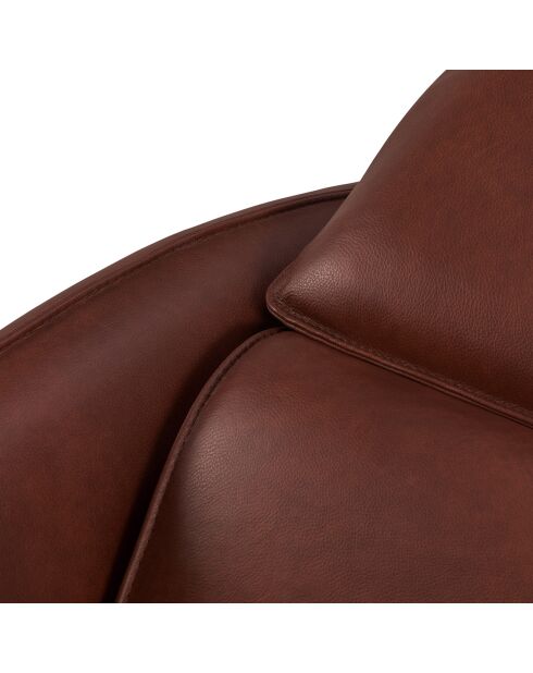Fauteuil en Cuir Véritable Hubble cognac - 100x96x76 cm
