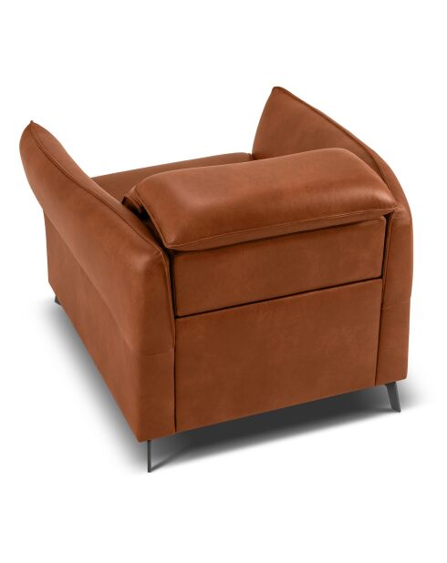 Fauteuil en Cuir Véritable Hubble marron - 100x96x76 cm