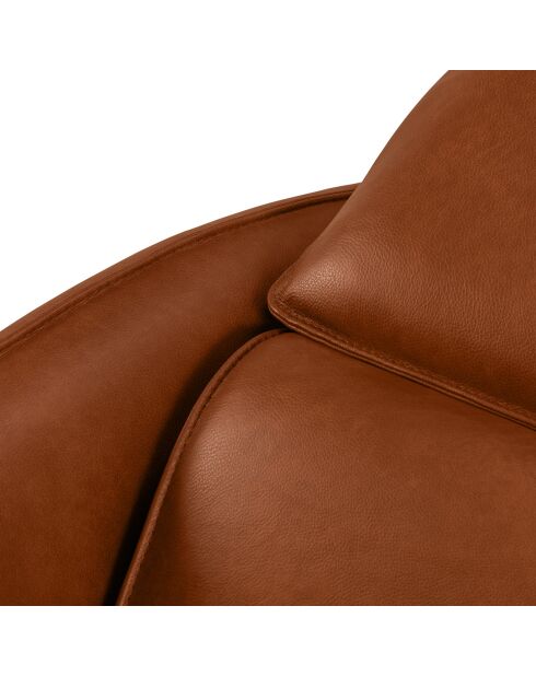 Fauteuil en Cuir Véritable Hubble marron - 100x96x76 cm