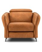 Fauteuil en Cuir Véritable Hubble marron clair - 100x96x76 cm