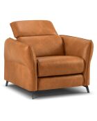 Fauteuil en Cuir Véritable Hubble marron clair - 100x96x76 cm