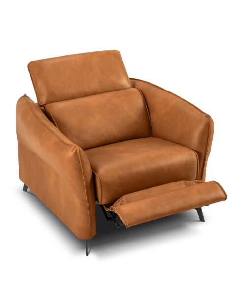 Fauteuil en Cuir Véritable Hubble marron clair - 100x96x76 cm