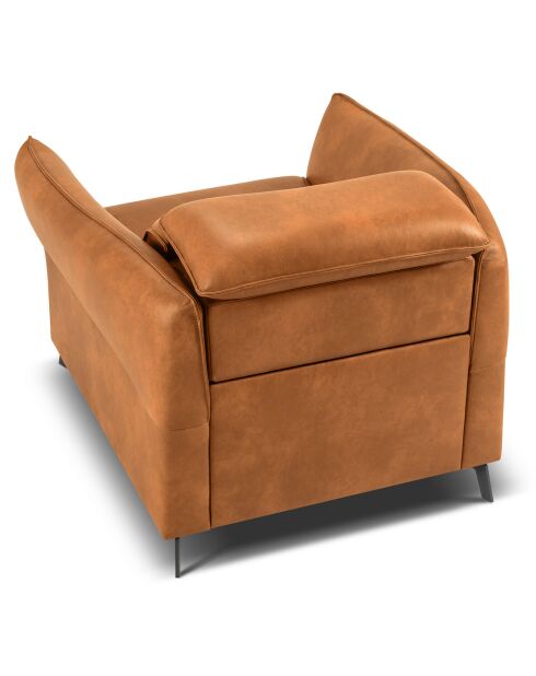 Fauteuil en Cuir Véritable Hubble marron clair - 100x96x76 cm