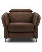 Fauteuil en Cuir Véritable Hubble marron foncé - 100x96x76 cm