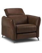 Fauteuil en Cuir Véritable Hubble marron foncé - 100x96x76 cm