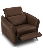 Fauteuil en Cuir Véritable Hubble marron foncé - 100x96x76 cm