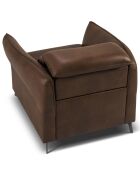 Fauteuil en Cuir Véritable Hubble marron foncé - 100x96x76 cm