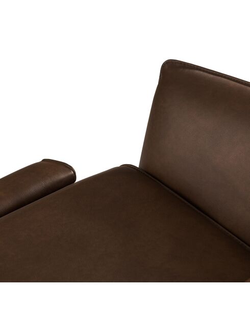 Fauteuil en Cuir Véritable Hubble marron foncé - 100x96x76 cm