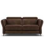 Canapé en Cuir Véritable Hubble 2 Places marron foncé - 103x176x76 cm