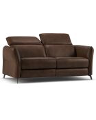 Canapé en Cuir Véritable Hubble 2 Places marron foncé - 103x176x76 cm
