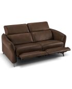 Canapé en Cuir Véritable Hubble 2 Places marron foncé - 103x176x76 cm