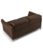 Canapé en Cuir Véritable Hubble 2 Places marron foncé - 103x176x76 cm