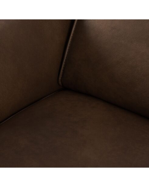 Canapé en Cuir Véritable Hubble 2 Places marron foncé - 103x176x76 cm