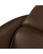 Canapé en Cuir Véritable Hubble 2 Places marron foncé - 103x176x76 cm