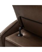 Canapé en Cuir Véritable Hubble 2 Places marron foncé - 103x176x76 cm