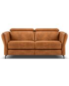 Canapé en Cuir Véritable Hubble 2 Places marron clair - 103x176x76 cm