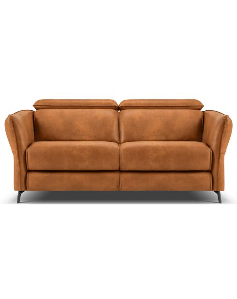 Canapé en Cuir Véritable Hubble 2 Places marron clair - 103x176x76 cm