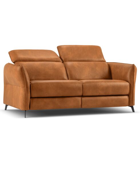 Canapé en Cuir Véritable Hubble 2 Places marron clair - 103x176x76 cm
