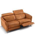 Canapé en Cuir Véritable Hubble 2 Places marron clair - 103x176x76 cm