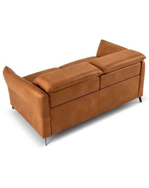 Canapé en Cuir Véritable Hubble 2 Places marron clair - 103x176x76 cm