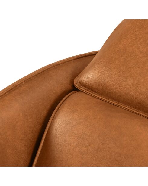 Canapé en Cuir Véritable Hubble 2 Places marron clair - 103x176x76 cm