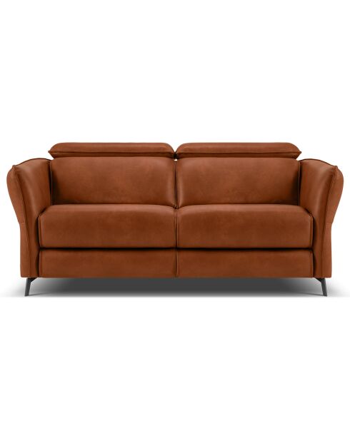 Canapé en Cuir Véritable Hubble 2 Places marron - 103x176x76 cm