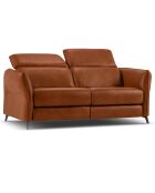 Canapé en Cuir Véritable Hubble 2 Places marron - 103x176x76 cm