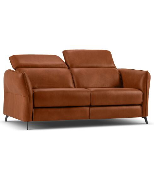 Canapé en Cuir Véritable Hubble 2 Places marron - 103x176x76 cm