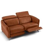 Canapé en Cuir Véritable Hubble 2 Places marron - 103x176x76 cm