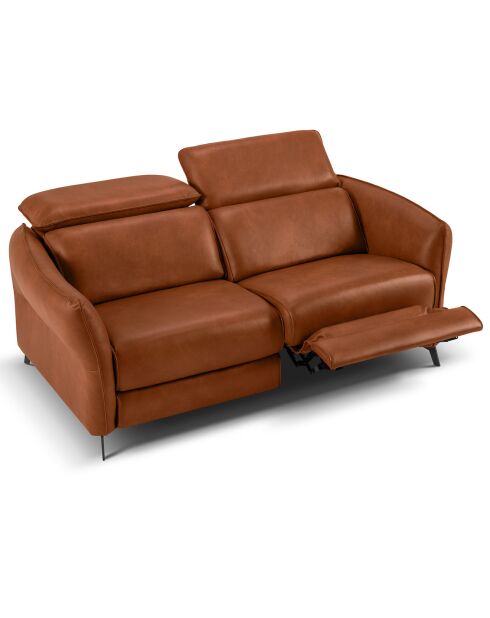 Canapé en Cuir Véritable Hubble 2 Places marron - 103x176x76 cm