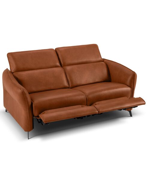 Canapé en Cuir Véritable Hubble 2 Places marron - 103x176x76 cm