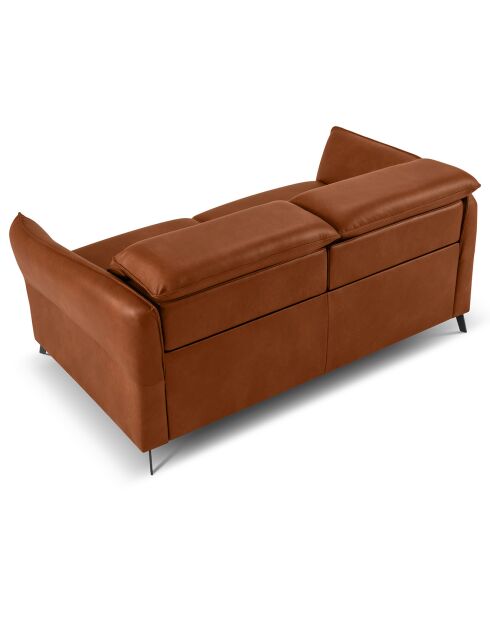 Canapé en Cuir Véritable Hubble 2 Places marron - 103x176x76 cm