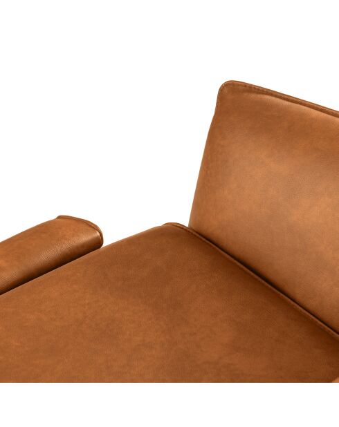 Canapé en Cuir Véritable Hubble 2 Places marron clair - 103x176x76 cm