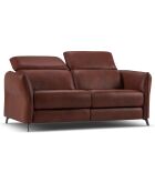 Canapé en Cuir Véritable Hubble 2 Places cognac - 103x176x76 cm