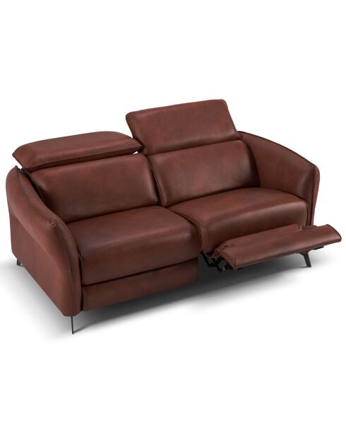 Canapé en Cuir Véritable Hubble 2 Places cognac - 103x176x76 cm