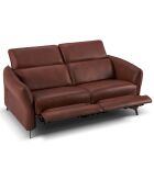 Canapé en Cuir Véritable Hubble 2 Places cognac - 103x176x76 cm