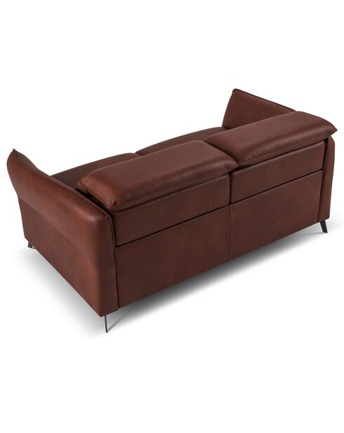 Canapé en Cuir Véritable Hubble 2 Places cognac - 103x176x76 cm