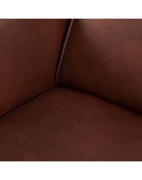 Canapé en Cuir Véritable Hubble 2 Places cognac - 103x176x76 cm