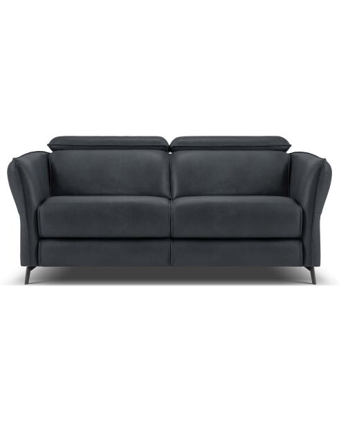 Canapé en Cuir Véritable Hubble 2 Places bleu - 103x176x76 cm