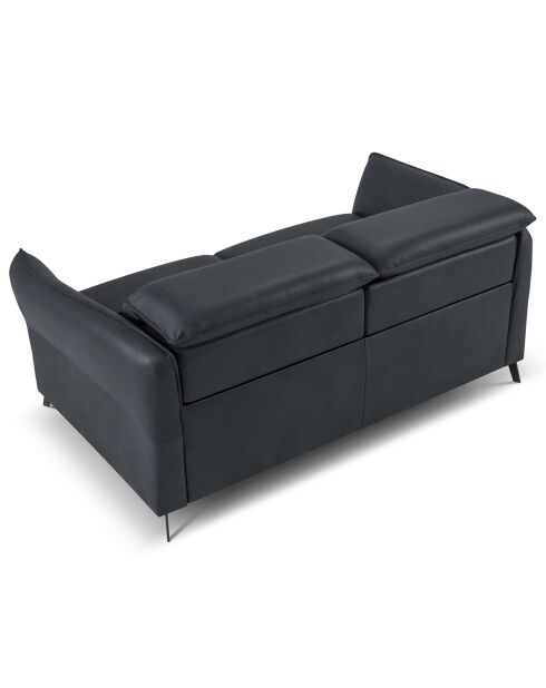 Canapé en Cuir Véritable Hubble 2 Places bleu - 103x176x76 cm