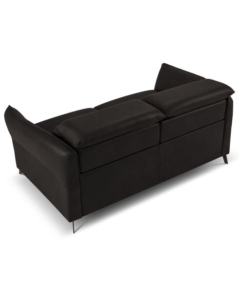 Canapé en Cuir Véritable Hubble 2 Places noir - 103x176x76 cm