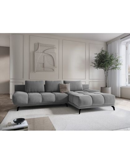 Canapé d'angle Droit Convertible avec Coffre Cirrus 5 Places gris - 290x182x90 cm
