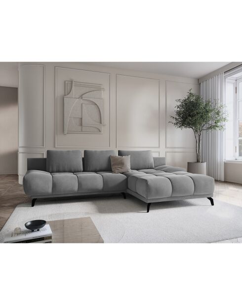 Canapé d'angle Droit Convertible avec Coffre Cirrus 5 Places gris - 290x182x90 cm