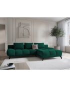 Canapé d'angle Droit Convertible avec Coffre Cirrus 5 Places vert bouteille - 290x182x90 cm