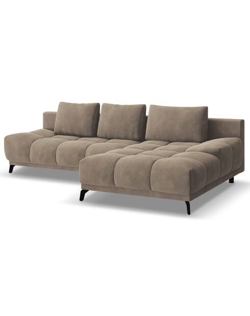 Canapé d'angle Droit Convertible avec Coffre Cirrus 5 Places cappuccino - 290x182x90 cm
