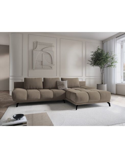 Canapé d'angle Droit Convertible avec Coffre Cirrus 5 Places cappuccino - 290x182x90 cm