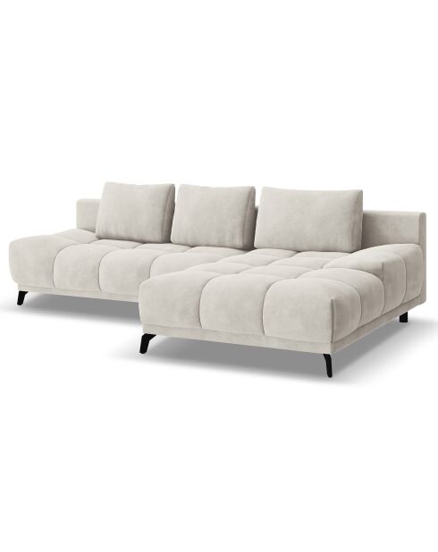 Canapé d'angle Droit Convertible avec Coffre Cirrus 5 Places beige clair - 290x182x90 cm