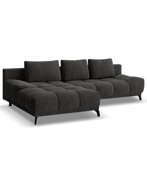 Canapé d'angle Gauche Convertible avec Coffre Cirrus 5 Places gris - 290x182x90 cm